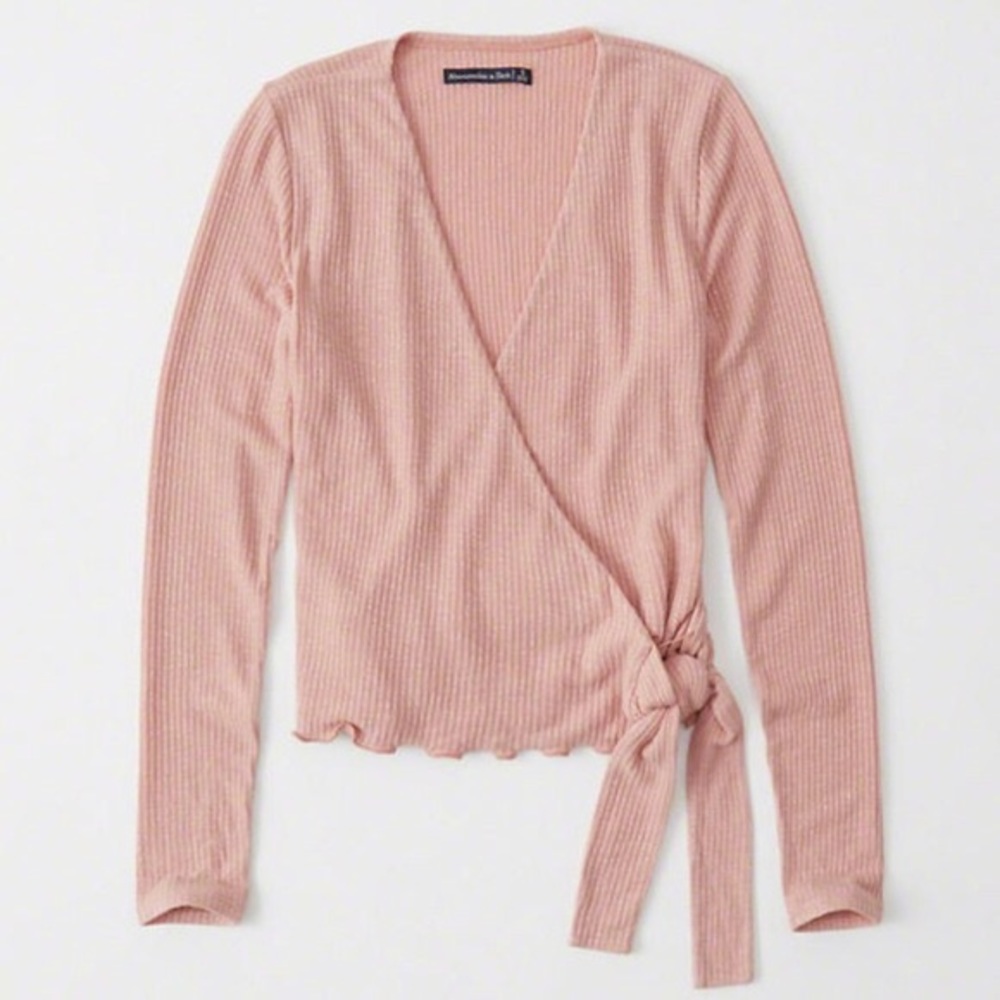 Pink Abercrombie wrap long sleeve